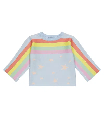 Stella Mccartney Kids' Printed Cotton And Wool Sweatshirt In Multicoloured