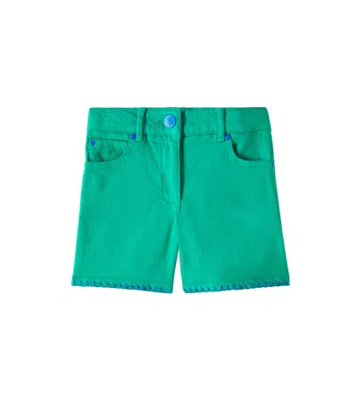 Stella Mccartney Kids' Printed Cotton-blend Shorts In Green