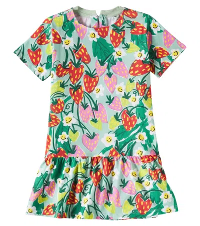 Stella Mccartney Kids' Bedrucktes Kleid Aus Baumwoll-jersey In Grün