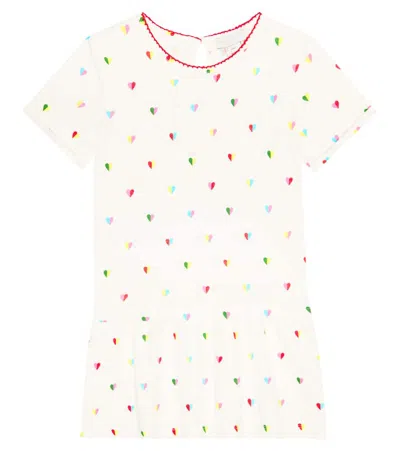 Stella Mccartney Kids' Printed Cotton Jersey Dress In Neutral