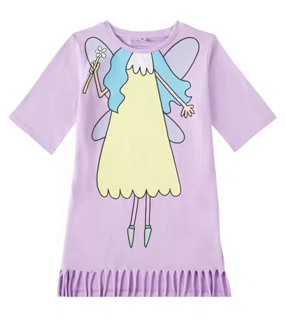 Stella Mccartney Kids' Printed Cotton Jersey Dress In Lilac