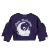 Stella Mccartney Ruffle-detail Graphic-print Sweatshirt In Blue