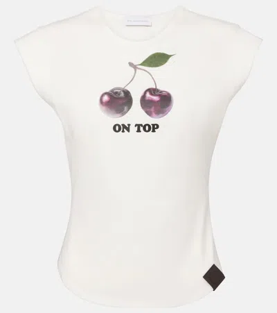 Stella Mccartney Printed Cotton Jersey T-shirt In White