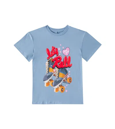 Stella Mccartney Kids' Printed Cotton Jersey T-shirt In Blue