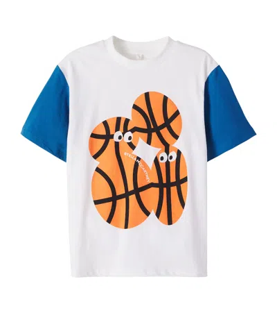 Stella Mccartney Kids' Printed Cotton Jersey T-shirt In Blue