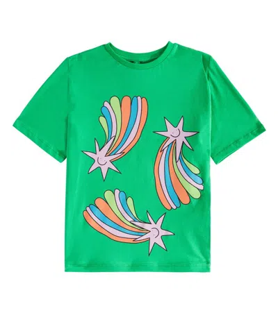 Stella Mccartney Kids' Printed Cotton Jersey T-shirt In Green