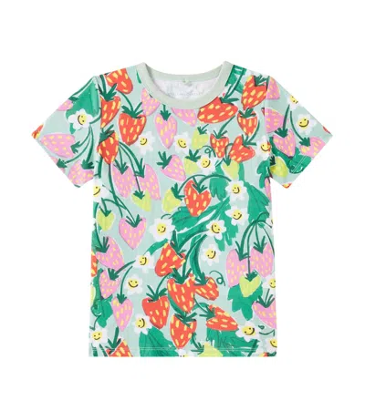 Stella Mccartney Kids' Printed Cotton Jersey T-shirt In Grün