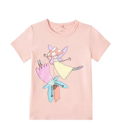 Stella Mccartney Kids' Printed Cotton Jersey T-shirt In Pink