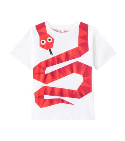 Stella Mccartney Kids' Printed Cotton Jersey T-shirt In White