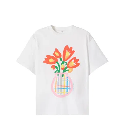 Stella Mccartney Kids' Printed Cotton Jersey T-shirt In White