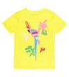 Stella Mccartney Printed Cotton Jersey T-shirt In Yellow