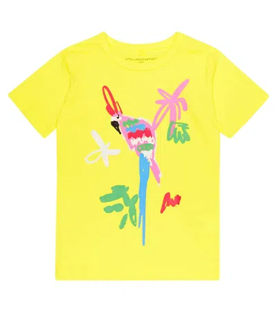 Stella Mccartney Kids' Printed Cotton Jersey T-shirt In Yellow