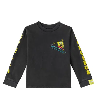 Stella Mccartney Kids' Printed Cotton Jersey Top In Black