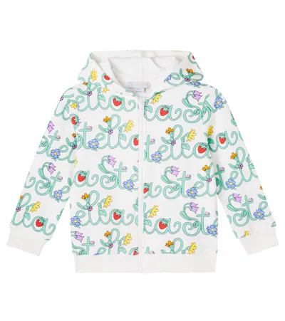 Stella Mccartney Kids' Printed Cotton Jersey Zip-up Hoodie In Multi