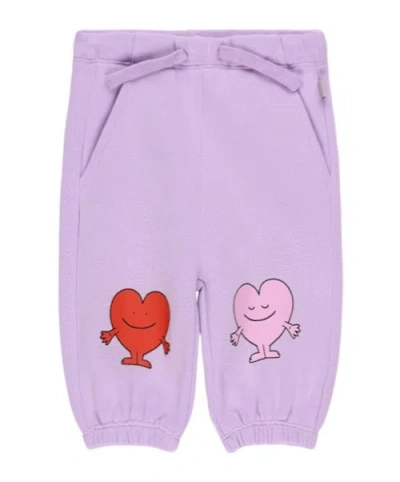 Stella Mccartney Printed Cotton Sweatpants In Purple