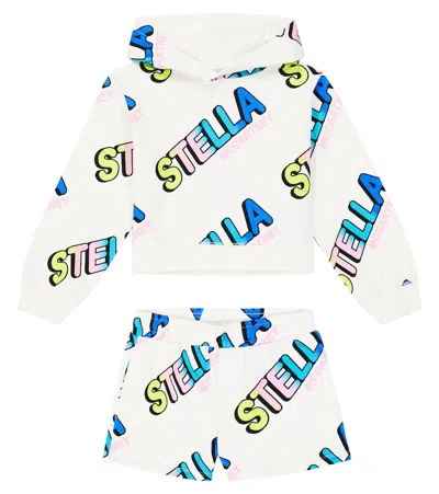Stella Mccartney Kids' Printed Cotton Sweatshirt And Shorts In Multicoloured