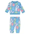 Stella Mccartney Printed Cotton Sweatshirt And Sweatpants Set In Blue
