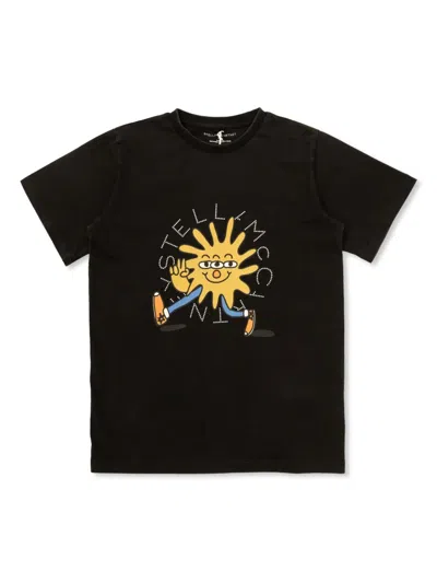 Stella Mccartney Kids' Printed Cotton T-shirt In Black