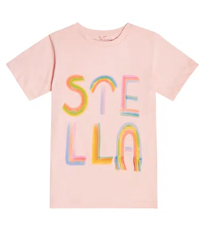 Stella Mccartney Kids' Printed Cotton T-shirt In Pink