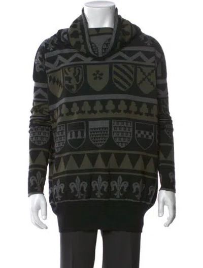 Pre-owned Stella Mccartney Printed Cowl Neck Pullover In Green