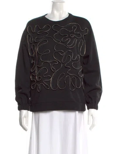 Pre-owned Stella Mccartney Printed Crew Neck Sweater In Black