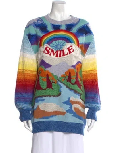 Pre-owned Stella Mccartney Printed Crew Neck Sweater In Multi