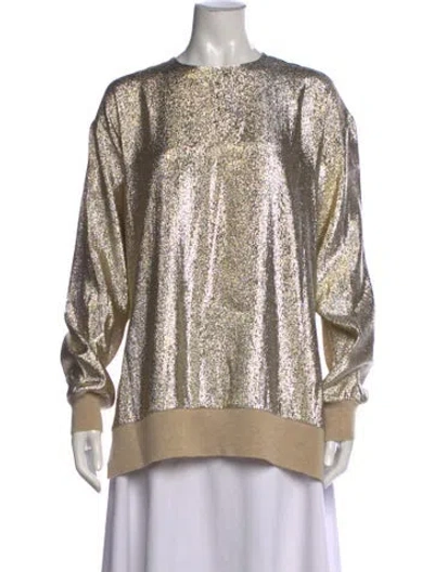 Pre-owned Stella Mccartney Printed Crew Neck Sweatshirt In Gold
