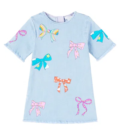 Stella Mccartney Kids' Printed Denim Dress In Blue