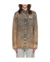 Stella Mccartney Printed Denim Shirt In Green