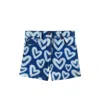 Stella Mccartney Heart Print Denim Shorts Kids In Blue