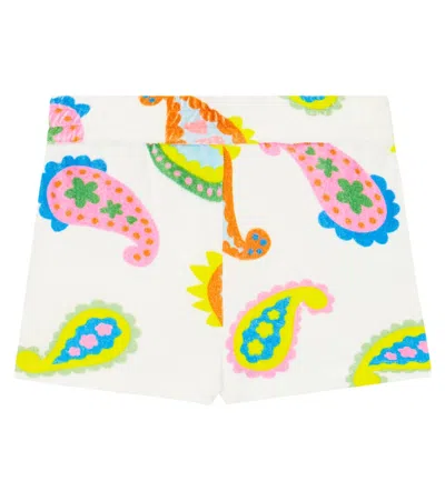 Stella Mccartney Kids' Printed Denim Shorts In Ivory/colourful