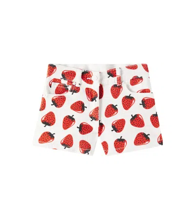 Stella Mccartney Kids' Printed Denim Shorts In Rot