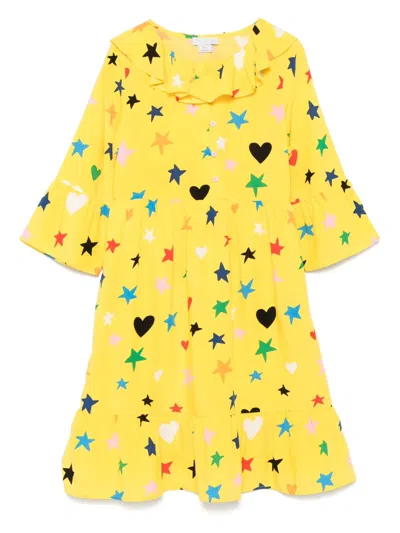 Stella Mccartney Printed Dress In Yellow