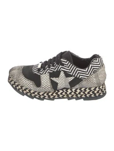 Pre-owned Stella Mccartney Printed Espadrille Sneakers In Black