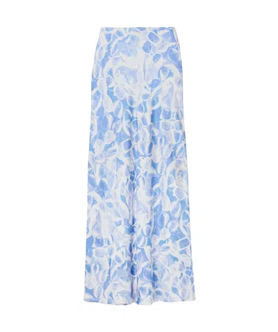 Stella Mccartney Printed Extra-long Skirt In Blue