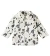 Stella Mccartney Faux Fur Dalmatian Print Coat In Weiss