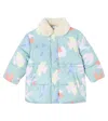 Stella Mccartney Printed Faux Shearling-trimmed Jacket In Blue