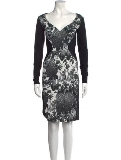 Pre-owned Stella Mccartney Printed Knee-length Dress In Black
