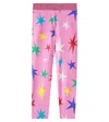 Stella Mccartney Girl's Glitter Multicolor Star-print Leggings In Pink