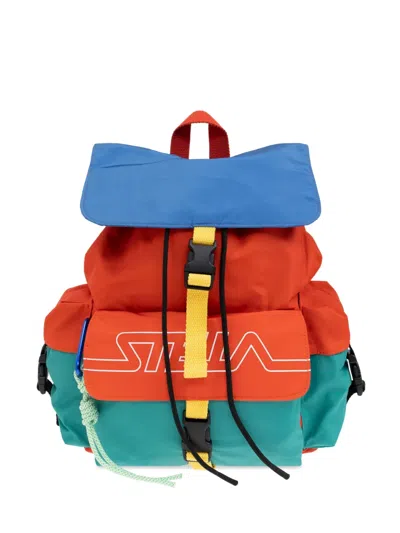 Stella Mccartney Kids' Printed-logo Backpack In Orange