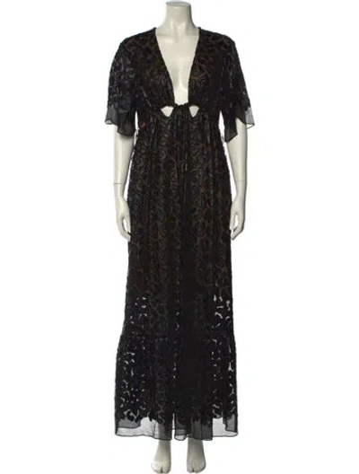 Pre-owned Stella Mccartney Printed Long Dress In Black