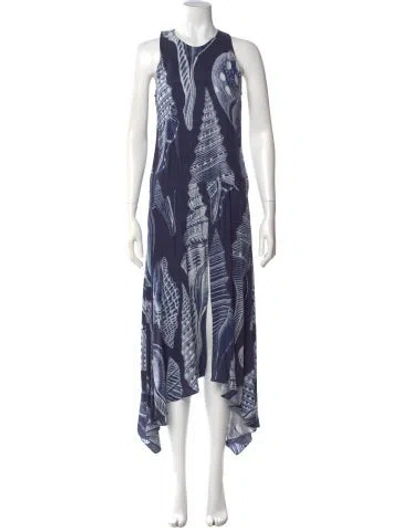 Pre-owned Stella Mccartney Printed Long Dress In Blue