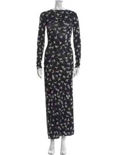 Pre-owned Stella Mccartney Printed Long Dress W/ Tags In Black