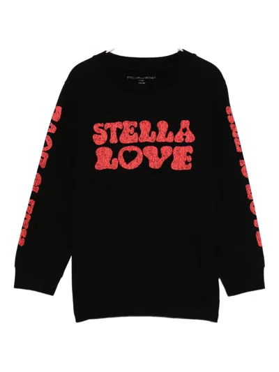 Stella Mccartney Kids' Printed Long-sleeve Top In Black