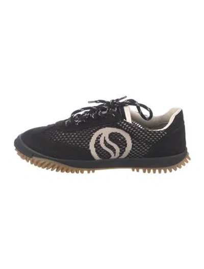 Pre-owned Stella Mccartney Printed Mesh Accents Athletic Sneakers In Blue