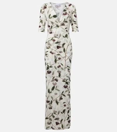 STELLA MCCARTNEY PRINTED MESH JERSEY MAXI DRESS