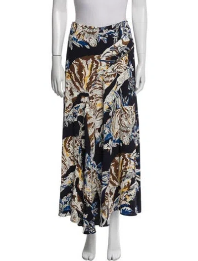Pre-owned Stella Mccartney Printed Midi Length Skirt In Blue