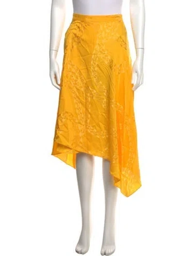 Pre-owned Stella Mccartney Printed Midi Length Skirt W/ Tags In Yellow
