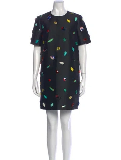 Pre-owned Stella Mccartney Printed Mini Dress In Blue