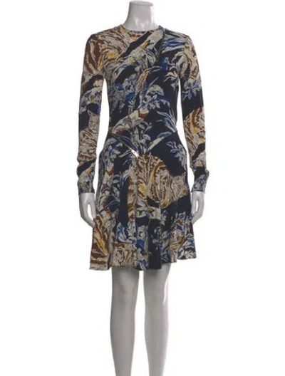 Pre-owned Stella Mccartney Printed Mini Dress In Blue
